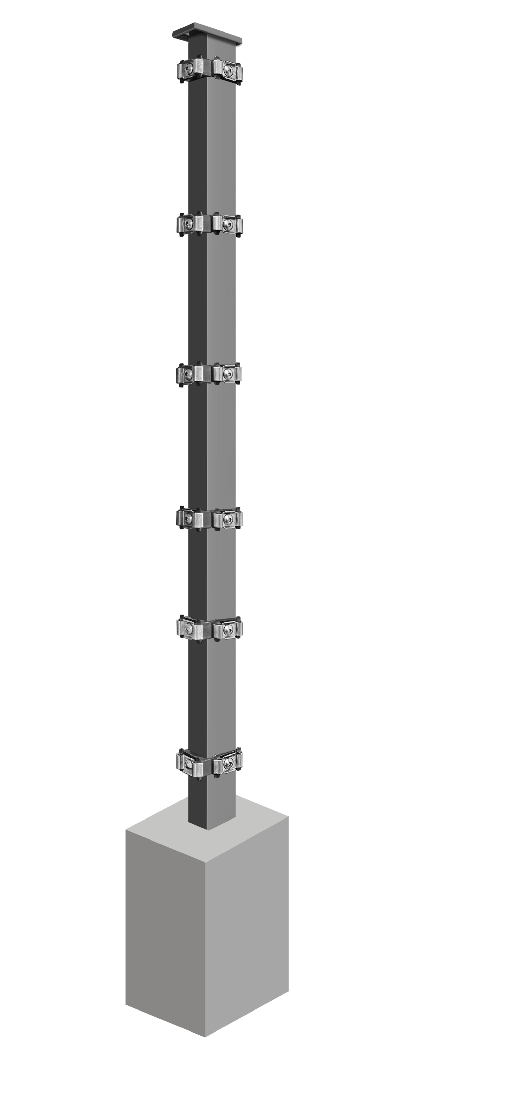 Eckpfosten Rechts System AC- Typ PLS, für Zaunhöhe 1.630 mm