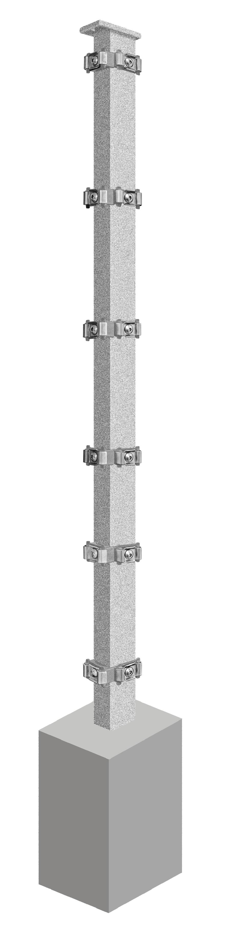Eckpfosten Rechts System AC-Typ PSLF, für Zaunhöhe 2.030 mm