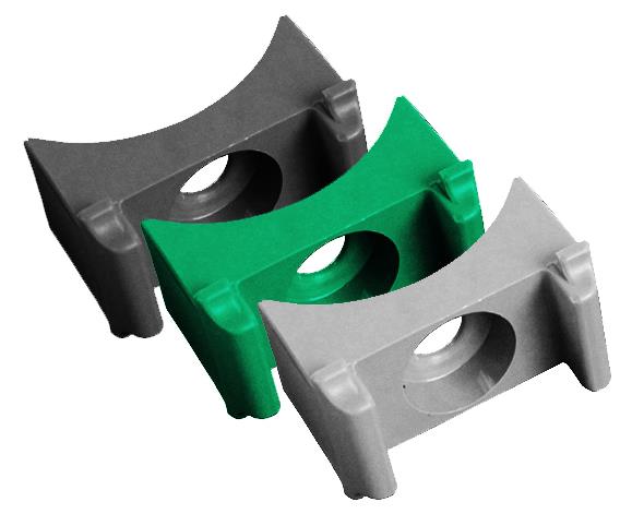 PVC-Halter für Rundrohr mit 60 mm Durchmesser- Grün