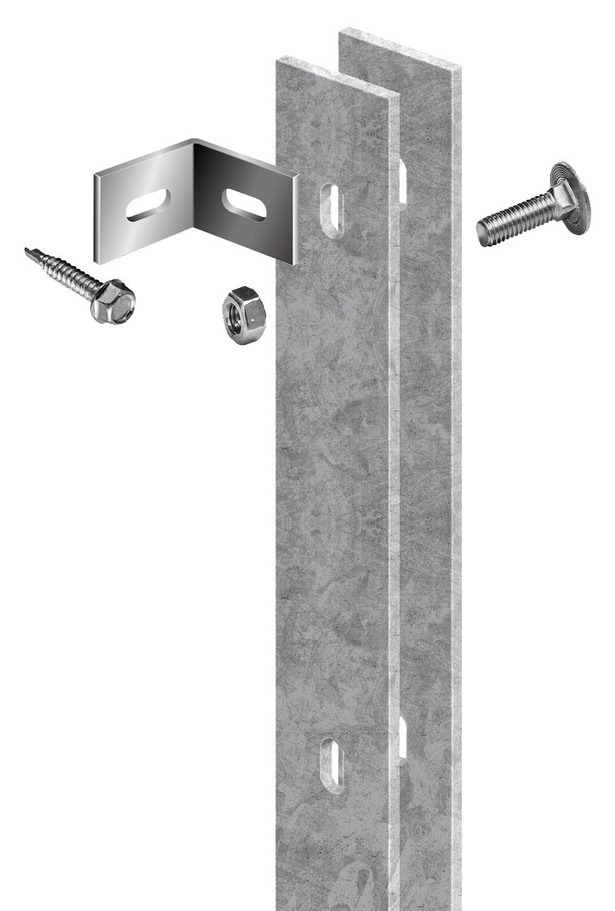 Zaunanschluss System AC Typ ZAF4, Höhe 1630 mm, feuerverzinkt