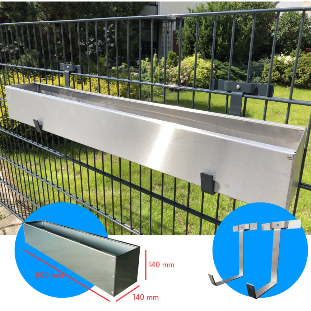 Blumenkasten Set 14x14x80 - AZ Verz. - Weiss.