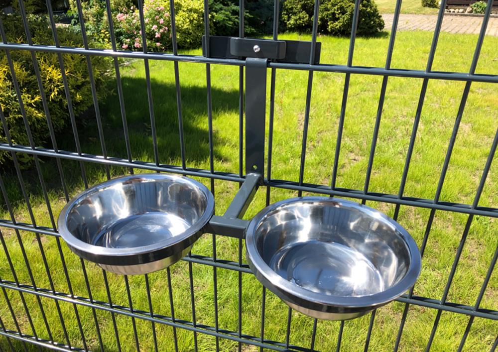 Eindrehhalterung für zwei Futternäpfe - Anthrazit