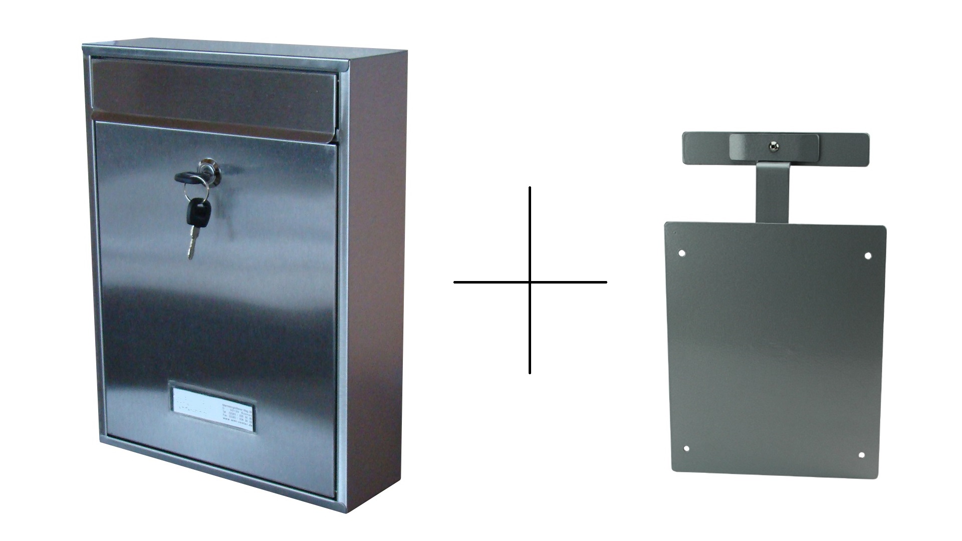 Edelstahl Briefkasten SET Typ SAFO - Weissaluminium