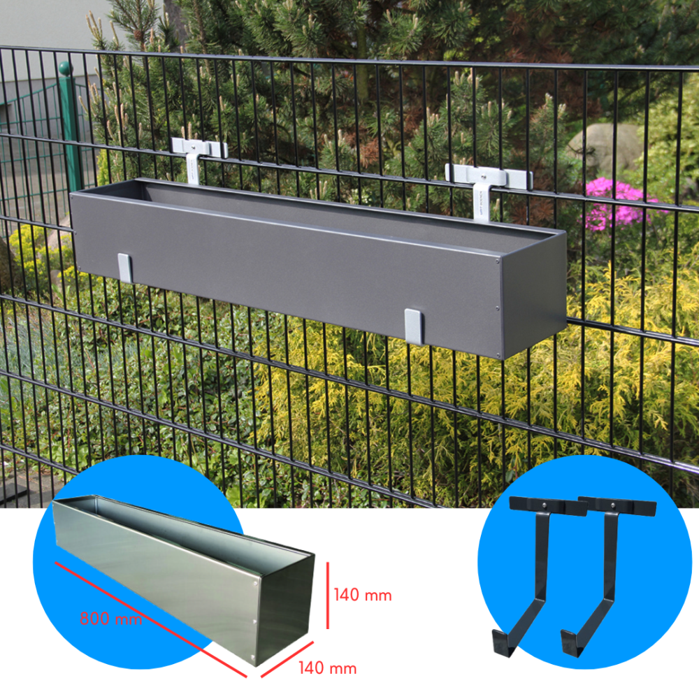 Blumenkasten Set 14x14x80 - Anth.